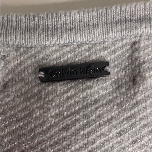 Calvin Klein fitted textured grey long sleeve sweater ribbed women’s size xs - Picture 7 of 8